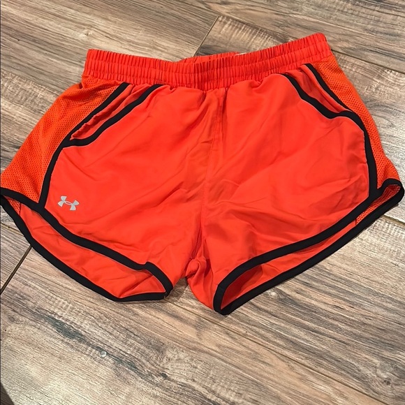 Under Armour Pants - Under Armour Women's Red/Orange Running Shorts